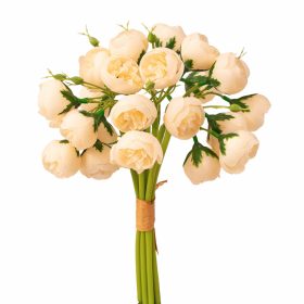 Buttercup Silk Flower Bundle, 24 Heads, 28cm Tall - Cream