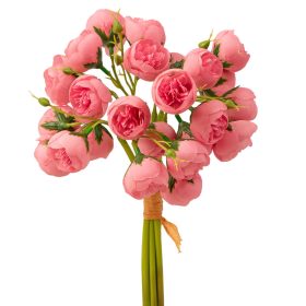   Buttercup Silk Flower Bundle, 24 Heads, 28cm Tall - Dark Pink