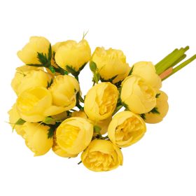   Buttercup Silk Flower Bundle, 24 Heads, 28cm Tall - Lemon Yellow