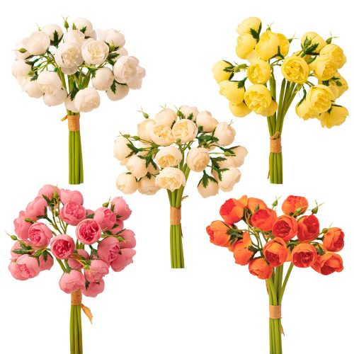 Boglárka selyemvirág köteg, 28cm magas - 24db-os mix