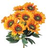 Sunflower Silk Flower Bouquet, 9 Heads, 40cm Tall, Flower Head Diameter: 8cm - Orange