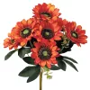 Napraforgó selyemvirág csokor, 9 fejes, 40cm magas, virágfej átmérő: 8cm - Sötét narancssárga