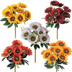 Napraforgó selyemvirág csokor, 40cm magas - 40db-os mix