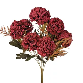   Krizantém selyemvirág csokor, 9 fejes, 40cm magas, virágfej átmérő: 7.5cm - Burgundy