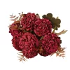 Krizantém selyemvirág csokor, 9 fejes, 40cm magas, virágfej átmérő: 7.5cm - Burgundy