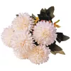 Krizantém selyemvirág csokor, 6 fejes, 29cm magas, virágfej átmérő: 6.5cm - Fehér