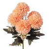 Krizantém selyemvirág csokor, 6 fejes, 29cm magas, virágfej átmérő: 6.5cm - Krém