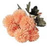 Krizantém selyemvirág csokor, 6 fejes, 29cm magas, virágfej átmérő: 6.5cm - Krém