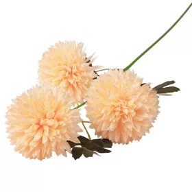   Krizantém selyemvirág ág, 3 fejes, 66cm magas, virágfej átmérő: 8cm - Krém