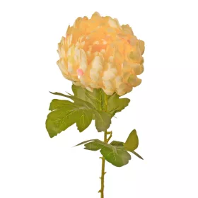   Krizantém selyemvirág szál, 65cm magas, virágfej átmérő: 14cm - Krém