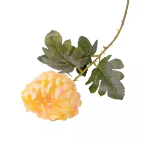   Krizantém selyemvirág szál, 65cm magas, virágfej átmérő: 14cm - Krém