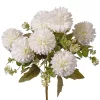 Krizantém selyemvirág csokor, 9 fejes, 38cm magas, virágfej átmérő: 7.5cm - Fehér