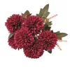Krizantém selyemvirág csokor, 9 fejes, 38cm magas, virágfej átmérő: 7.5cm - Bordó