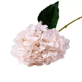   Hortenzia selyemvirág ág, 62cm magas, virágfej átmérő: 22cm - Fehér