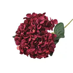   Hortenzia selyemvirág ág, 62cm magas, virágfej átmérő: 22cm - Bordó
