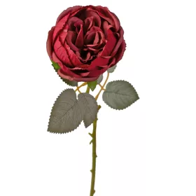   Peónia selyemvirág szál, 51cm magas, virágfej átmérő: 10cm - Bordó
