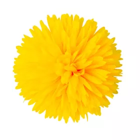 Krizantém selyemvirág fej, 14cm - Sárga