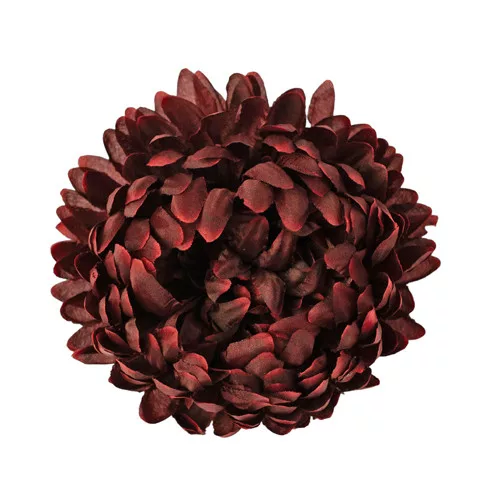 Krizantém selyemvirág fej, 14cm - Mély bordó