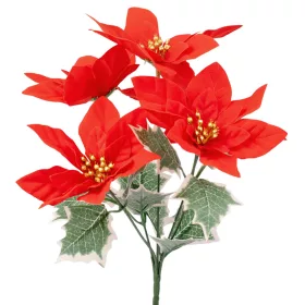 Poinsettia bouquet, 5 heads, 31cm height - Red