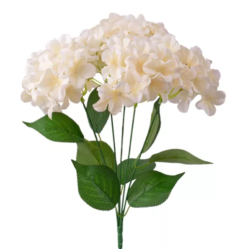 Real touch hortenzia ág, 73cm magas - Krém