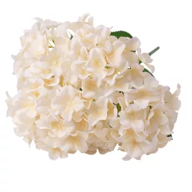 Real touch hortenzia ág, 73cm magas - Krém