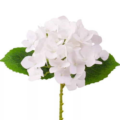 Real touch hortenzia, 21cm magas, virágfej  átmérő: 15cm - Fehér