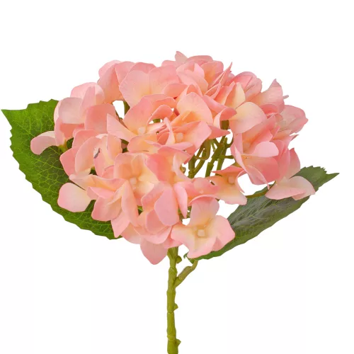 Real touch hortenzia, 21cm magas, virágfej  átmérő: 15cm - Rózsaszín