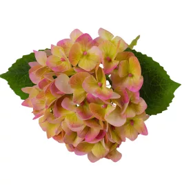  Real touch hortenzia, 21cm magas, virágfej  átmérő: 15cm - Zöldes rózsaszín