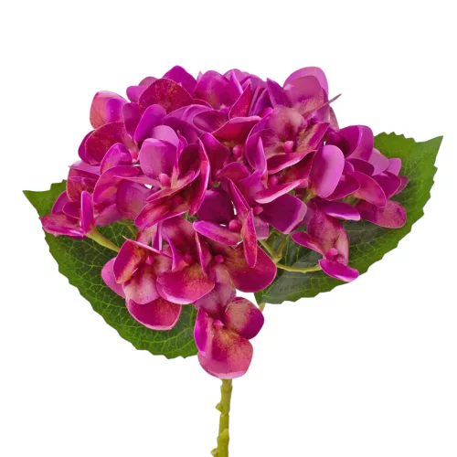 Real touch hortenzia, 21cm magas, virágfej  átmérő: 15cm - Lila