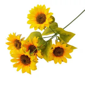   Napraforgó ág, 76cm magas, 5 fejes, virágfej átmérő: 10cm