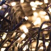 LED fényfüzér 11,9 m, 120 db melegfehér LED, 8 fényprogrammal és időzítővel, zöld vezetékkel, kül- és beltéri használatra