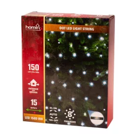 DOT LED-es fényfüzér, 15 + 3m, hidegfehér