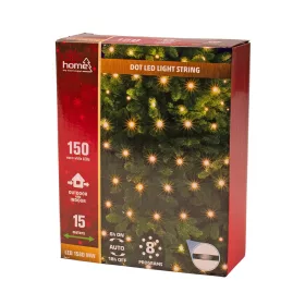 DOT LED-es fényfüzér, 15 + 3m, melegfehér