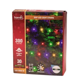DOT LED-es fényfüzér, 30 + 3m, színes