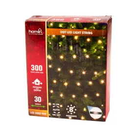 DOT LED-es fényfüzér, 30 + 3m, melegfehér