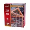 LED fényfüzér futófénnyel 14,4 m, 1080 db melegfehér és hidegfehér LED, 16 fényprogrammal, fekete vezetékkel