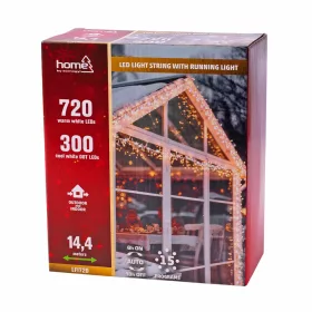   LED fényfüzér futófénnyel 14,4 m, 1080 db melegfehér és hidegfehér LED, 16 fényprogrammal, fekete vezetékkel