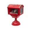 Zenélő, havazó karácsonyi postaláda LED világítással, piros, 41 cm