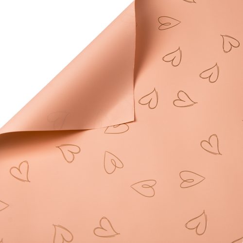 Heart pattern foil rol 58cm x 10m - Pink/Gold