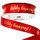 Shiny Gold "Boldog Karácsonyt!" inscription satin ribbon 20mm x 20m - Red