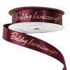 Shiny gold "Boldog Karácsonyt!" inscribed satin ribbon 20mm x 20m - Wine red