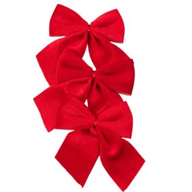 Elegant Velvet Bow Set, 9 x 10cm, 3pcs - Red
