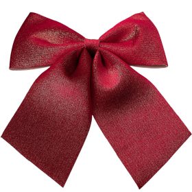 Glitter Velvet Bow, 28 x 34cm - Burgundy