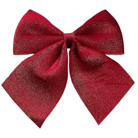 Glitter Velvet Bow, 20 x 24cm - Burgundy