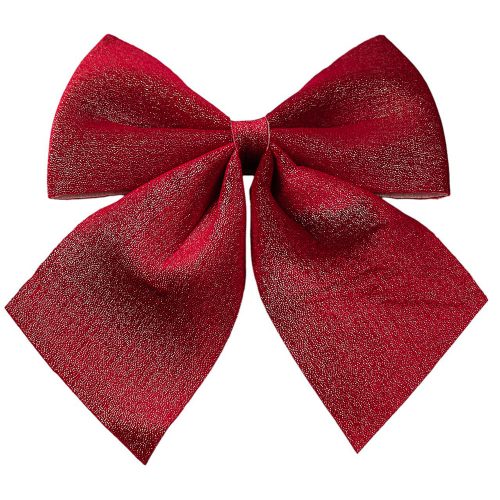 Glitter Velvet Bow, 20 x 24cm - Burgundy