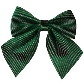 Striped Velvet Bow, 20 x 24cm - Dark Green