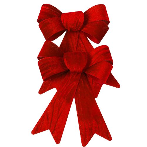 Velvet Bow Set, 15 x 17cm, 2pcs - Light Burgundy