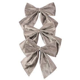 Shiny Velvet Bow Set, 9 x 10cm, 3pcs - Blue Gray