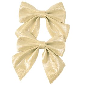 Shiny Bow Set, 2pcs, 12 x 13cm - Champagne