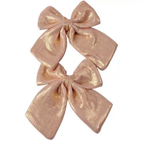 Fényes masni készlet, 2db., 12 x 13cm - Világos rose gold